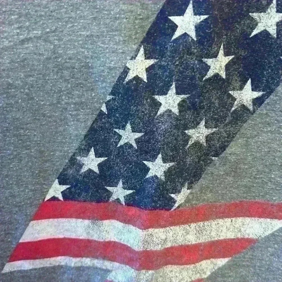 Greyson threads woman's size medium lightening bolt with flag print teeshirt - Picture 3 of 5